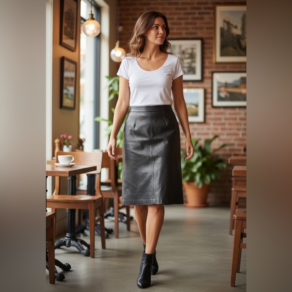 Lamb Leather pencil skirt size 8